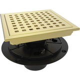 Garvee 6-Inch Rectangular Shower Floor Drain with Hair Filter, Removable Grate, 304 Stainless Steel, and Abs Fixing Tray, Gold - 6" Stainless Steel Floor Drain