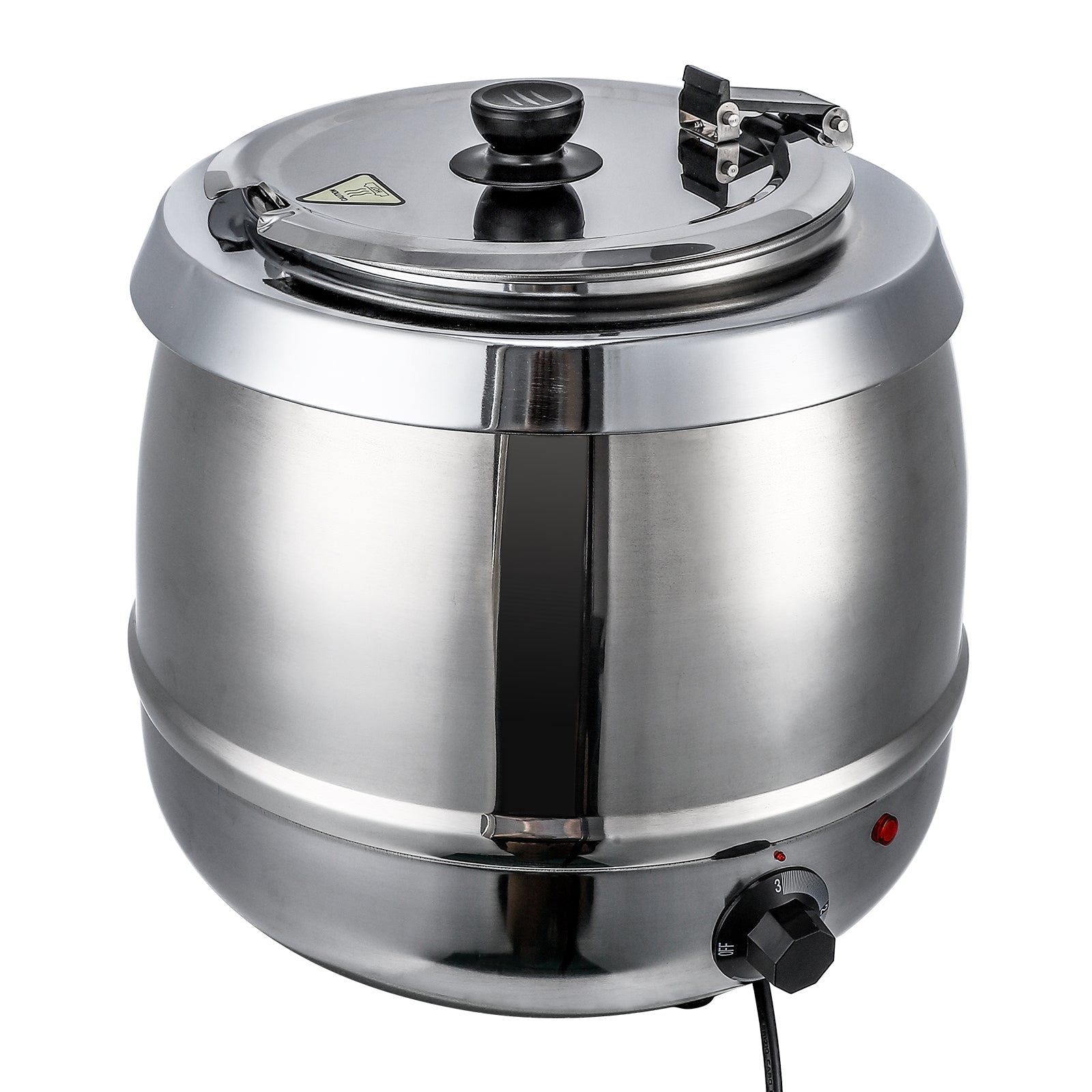 Garvee 10.5QT Commercial Soup Kettle Warmer with Hinged Lid and Detachable Stainless Steel Insert Pot for Restaurant and Big Family - Sliver