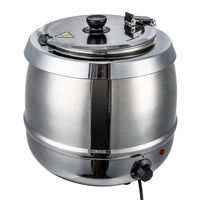 Garvee 10.5QT Commercial Soup Kettle Warmer with Hinged Lid and Detachable Stainless Steel Insert Pot for Restaurant and Big Family - Sliver