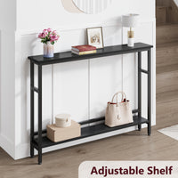 Garvee Slim Console Table 5.9" Narrow Sofa Table, 2 Tier Skinny Console Table with Adjustable Shelf, Slim Behind Couch Table for Living Room, Entryway, Hallway, Foyer - Black