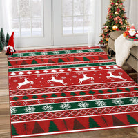 Garvee Washable Area Rug 6x9 Rug for Living Room Modern Christmas Rug Tree Deer Snowflake Bedroom Rug Soft Non Slip Carpet Stain Resistant Large Area Rug for Dining Room Classroom