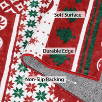 Garvee Christmas Runner Rug 2x8 Non-Slip Washable Soft Reindeer Snowflake Holiday Decor for Hallways Kitchen Entryway