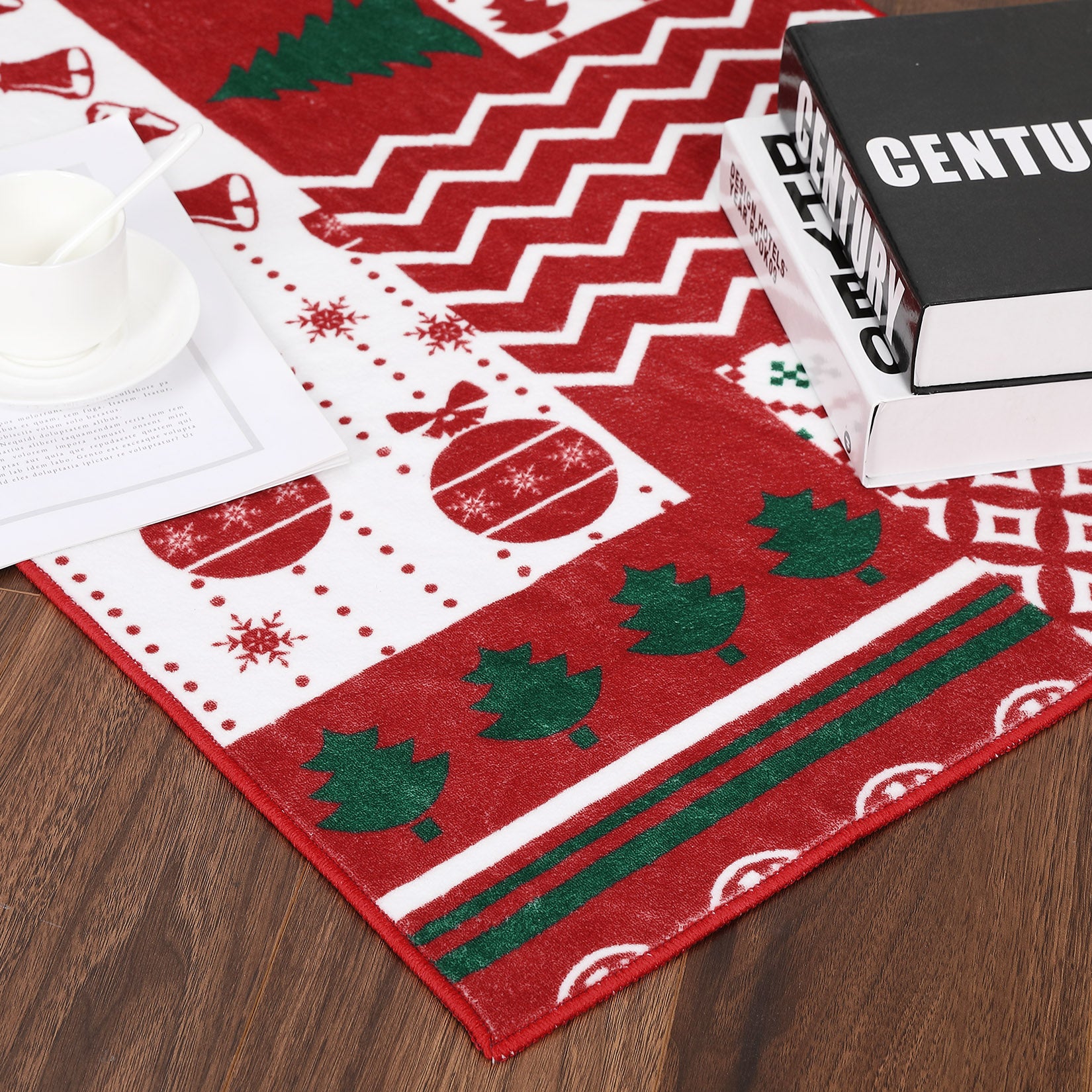 Garvee Christmas Runner Rug 2x8 Non-Slip Washable Soft Reindeer Snowflake Holiday Decor for Hallways Kitchen Entryway