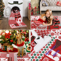 Garvee Christmas Runner Rug 2x8 Non-Slip Washable Soft Reindeer Snowflake Holiday Decor for Hallways Kitchen Entryway