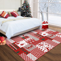 Garvee Christmas Area Rug 8x10 Christmas Patchwork Pattern Floor Cover Machine Washable Indoor Carpet Rug Decorative Non Slip Accent Rug for Kitchen Bathroom Living Room Bedroom