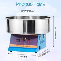 Garvee 1030W Electric Commercial Cotton Candy Machine, Candy Floss Maker with Stainless Steel Bowl, Sugar Scoop for Mall Birthday Family Party
