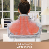 Garvee Heating Pad for Neck and Shoulders - 2.2lb Large Electric Fast Heating Pad for Pain Relief and Deep Pressure Therapy, 22"x19", UL Certified, Grey