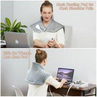 Garvee Heating Pad for Neck and Shoulders - 2.2lb Large Electric Fast Heating Pad for Pain Relief and Deep Pressure Therapy, 22"x19", UL Certified, Grey