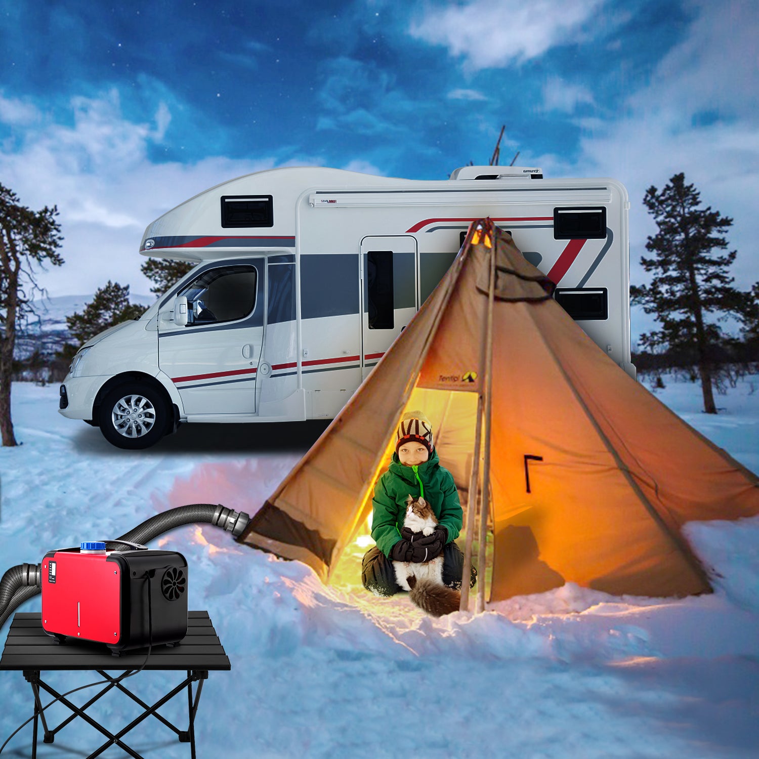 Garvee 5KW Diesel Heater, Diesel Air Heater All in One 12V, Portable Diesel Heater with LCD Monitor & Remote Control, 5L, for Vehicles RV Truck Boat Bus Motorhomes Caravans