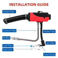 Garvee Diesel Air Heater 12V with 10L Tank & Muffler, Diesel Heater 3KW, Diesel Parking Heater with LCD Thermostat Monitor & Remote Control for Trucks, Trailer, Boat and Motor-Home