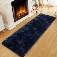 Garvee Fluffy & Sheepskin Navy Blue 2x6 Runner Fuzzy Plush Rug, Non-Slip Shaggy for Hallway Living Room Bedroom Kitchen