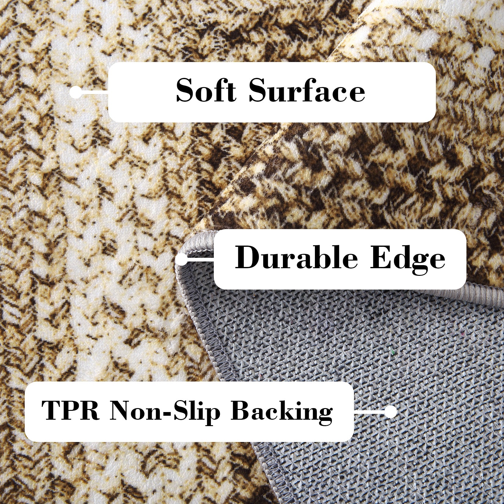 Garvee Bordered Taupe 2x6 Hallway Runner Rug, Braided Printed Runner Rug Washable Rug Boho Runner Rug Modern Geometric Rug Rustic Floor Cover Runner for Entryway Laundry Living Room Bedroom Kitchen