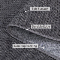 Garvee Area Rug 2x3 Modern Solid Small Washable Rug Chenille Front Door Doormat Indoor Foldable Floor Cover Entryway Door Mat Boho Non-Slip Welcome Mat for Living Room Bedroom Bedside Dark Grey