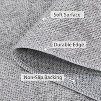 Garvee Area Rug 2x3 Modern Solid Small Washable Rug Chenille Front Door Doormat Indoor Foldable Floor Cover Entryway Door Mat Boho Non-Slip Welcome Mat for Living Room Bedroom Bedside Light Grey