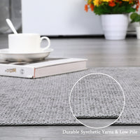 Garvee Area Rug 2x3 Modern Solid Small Washable Rug Chenille Front Door Doormat Indoor Foldable Floor Cover Entryway Door Mat Boho Non-Slip Welcome Mat for Living Room Bedroom Bedside Light Grey
