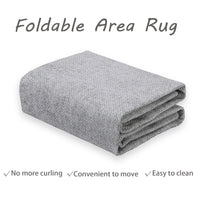 Garvee Area Rug 2x3 Modern Solid Small Washable Rug Chenille Front Door Doormat Indoor Foldable Floor Cover Entryway Door Mat Boho Non-Slip Welcome Mat for Living Room Bedroom Bedside Light Grey