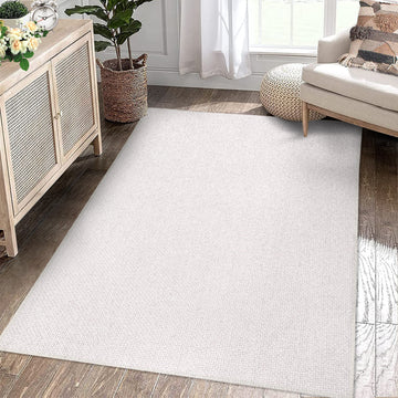 Garvee Area Rug Cream White 2x3 Modern Solid Small Washable Rug Chenille Front Door Doormat Indoor Foldable Floor Cover Entryway Door Mat Boho Non-Slip Welcome Mat for Living Room Bedroom Bedside