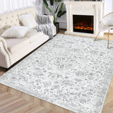 Garvee Large Rug 3x5 Washable Ultra Soft Rugs Non Slip Low Pile Carpet Large Living Room Rug for Farmhouse Nursery Bedroom Office, Grey - Gray