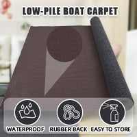 Garvee 6' × 23' Stripe Brown Marine Carpet, Waterproof Indoor/Outdoor Rug with TPR Non-Slip Backing for Boat, Patio Deck, Camping, and Outdoor Use