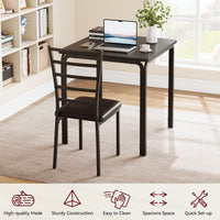 Garvee Small Square Dining Table Set for 2, Space Saving Wood Dinette with Upholstered Seats, Ideal for Kitchen, Dining Room, Home Office, Black