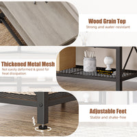 Garvee Industrial TV Stand for 65+ Inch TV, High-Density MDF & Metal, Open Shelves, Adjustable Footpads, Living Room