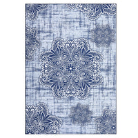 Garvee Washable Area Rug 3x5 Non-Slip Indoor Rug for Kitchen Entryway Low-Pile Front Door Mat for Bedroom Entry Foyer Laundry Room, Blue