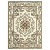 Garvee Washable Yellow 10x13 Rugs Non-Slip Neutral Area Rugs for Living Room, Low Pile Vintage Floral Distressed Small Carpet, Oriental Medallion Foldable Floor Mats for Hallway Bathroom Laundry, Yellow