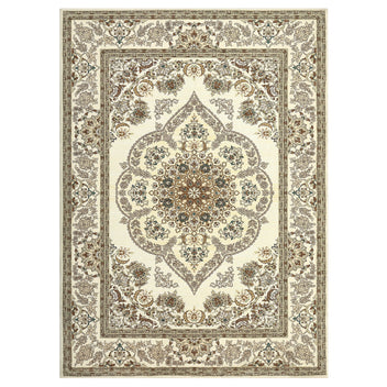 Garvee Door Mat 2x3 Washable Neutral Area Rugs for Bedroom, Non Slip Low Pile Vintage Floral Small Carpet, Stain Resistant Traditional Oriental Medallion Rugs for Entryway, Kitchen, Bathroom, Yellow