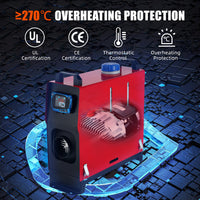 Garvee 8KW 12V All-in-One Diesel Air Heater - Portable Heater with Remote Control & LCD Monitor, Quick Heating for Car, RV, Truck, Camper, and Trailer (Red)