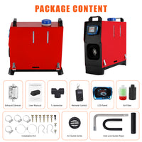 Garvee 8KW 12V All-in-One Diesel Air Heater - Portable Heater with Remote Control & LCD Monitor, Quick Heating for Car, RV, Truck, Camper, and Trailer (Red)