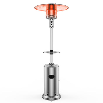 Garvee 48,000 BTU Outdoor Patio Heater,Double Wall Stainless Steel Umbrella Heater with Wheels and Safety Tilt Switch,Outdoor Patio Heater for Home and Commercial Use