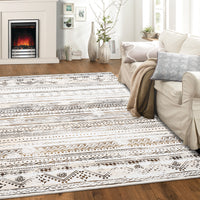 Garvee Washable Large Soft Neutral Boho Moroccan Bohemian Farmhouse Rug Indoor Floor Carpet for Bedroom Under Dining Table Home Office Decor