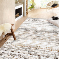 Garvee Washable Large Soft Neutral Boho Moroccan Bohemian Farmhouse Rug Indoor Floor Carpet for Bedroom Under Dining Table Home Office Decor