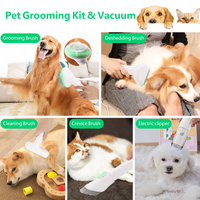 Garvee Pet Grooming Vacuum Kit, 16-Level Suction, 2L Dustbin, Low Noise Dog Hair Remover with 4 Combs, Green