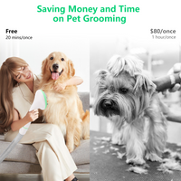 Garvee Pet Grooming Vacuum Kit, 16-Level Suction, 2L Dustbin, Low Noise Dog Hair Remover with 4 Combs, Green