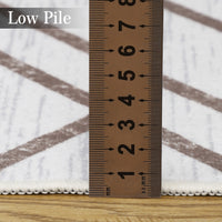 Garvee Washable Rug 9x12 Modern Geometric Area Rug Non Slip Large Area Rug Low Pile Farmhouse Rug Non Shedding Distressed Throw Rugs Floor Carpet for Living Room Bedrooms, Taupe