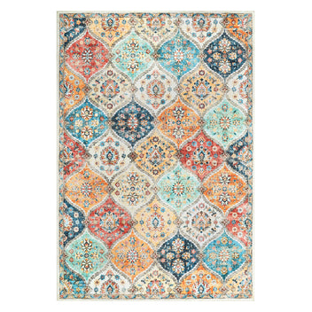 Garvee 8x10 Area Rug, Ultra-Thin, Non-Slip, Washable, Faux Wool, Stain-Resistant, Foldable, Living Room, Bedroom, Orange