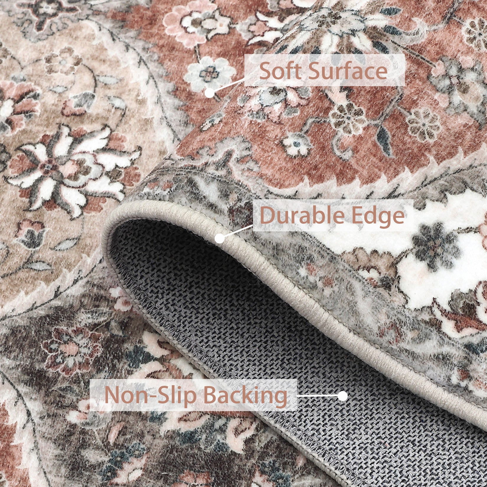 Garvee Washable Area Rug 10x13 Area Rug for Living Room Moroccan Trellis Rug Non Slip Throw Rugs Large Area Rug for Bedroom Low Pile Soft Stain Resistant Carpet for Dining Room