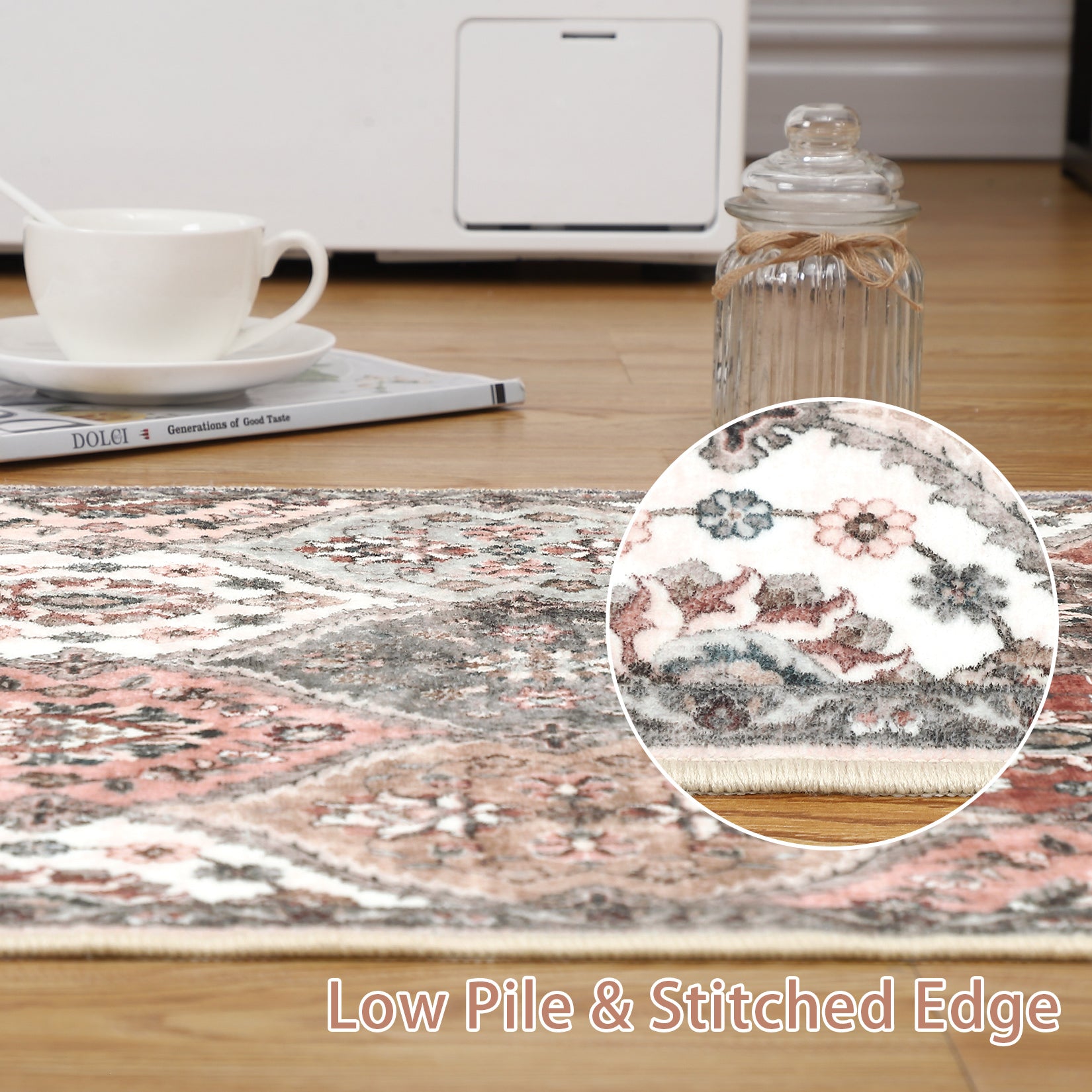Garvee Washable Area Rug 10x13 Area Rug for Living Room Moroccan Trellis Rug Non Slip Throw Rugs Large Area Rug for Bedroom Low Pile Soft Stain Resistant Carpet for Dining Room