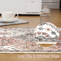 Garvee Washable Area Rug 10x13 Area Rug for Living Room Moroccan Trellis Rug Non Slip Throw Rugs Large Area Rug for Bedroom Low Pile Soft Stain Resistant Carpet for Dining Room