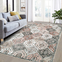Garvee Washable Area Rug 10x13 Area Rug for Living Room Moroccan Trellis Rug Non Slip Throw Rugs Large Area Rug for Bedroom Low Pile Soft Stain Resistant Carpet for Dining Room
