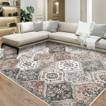 Garvee Washable Area Rug 10x13 Area Rug for Living Room Moroccan Trellis Rug Non Slip Throw Rugs Large Area Rug for Bedroom Low Pile Soft Stain Resistant Carpet for Dining Room