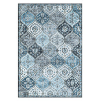 Garvee Washable Area Rug Moroccan Trellis Distressed Stain Resistant Non-Slip Vintage Medallion Accent Rug 3' x 5'