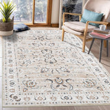 Garvee 9x12 Large Living Room Area Rug Washable Rug Vintage Accent Floor Cover Retro Distressed Area Rug Non-Slip Indoor Area Rug for Bedroom Home Office, Pink - Pink