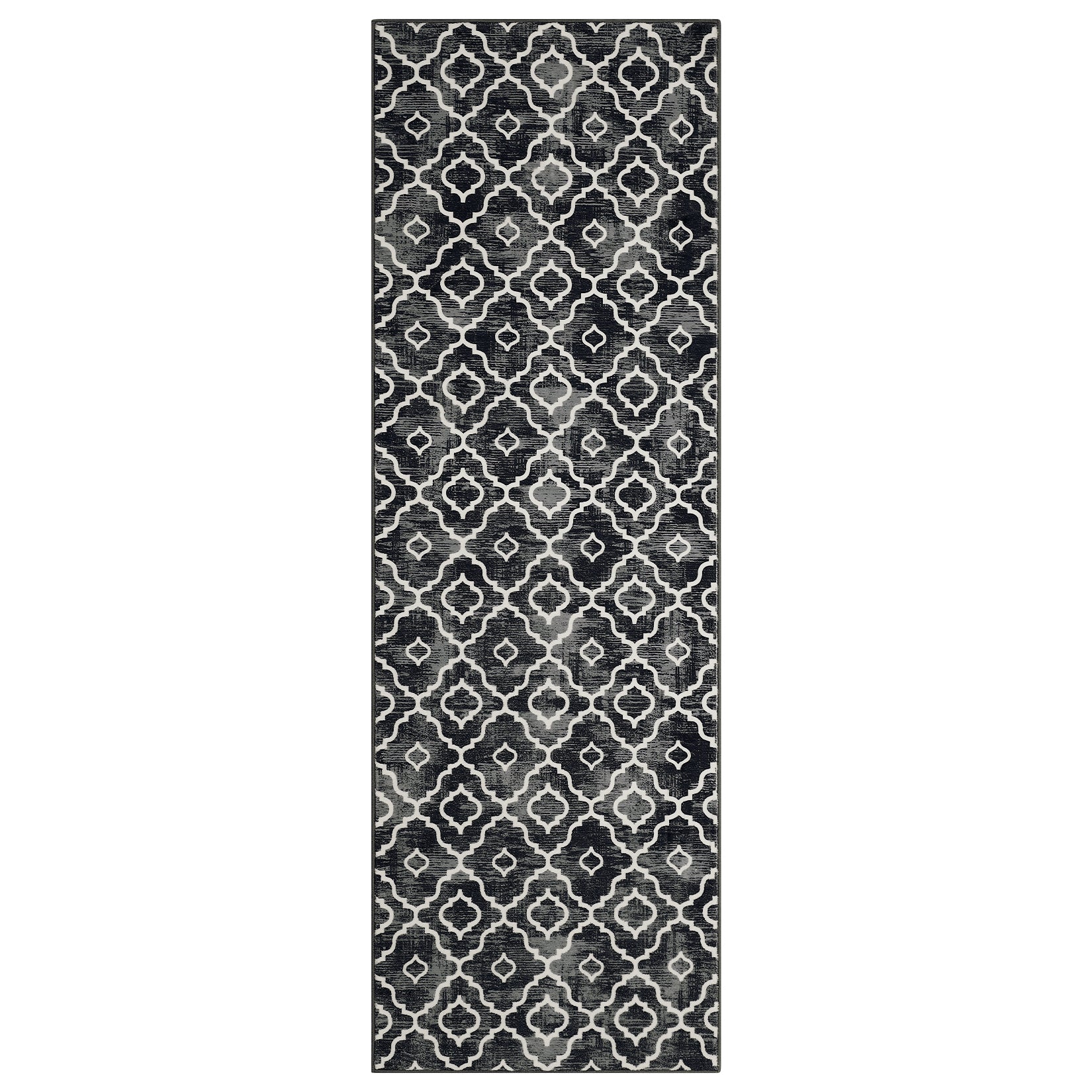 Garvee Runner Rug 2x6 Boho Rug Modern Geometric Rugs for Entryway Hallway Laundry Bathroom Washable Trellis Rug Non Slip Office Carpet Moroccan Bedroom Rug Distressed Area Rugs Low Pile Grey