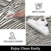 Garvee Modern Black & White 6x9 Striped Area Rug, Curve Design Low Pile Carpet for Living Room Bedroom Office