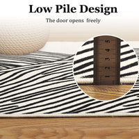 Garvee Modern Black & White 6x9 Striped Area Rug, Curve Design Low Pile Carpet for Living Room Bedroom Office