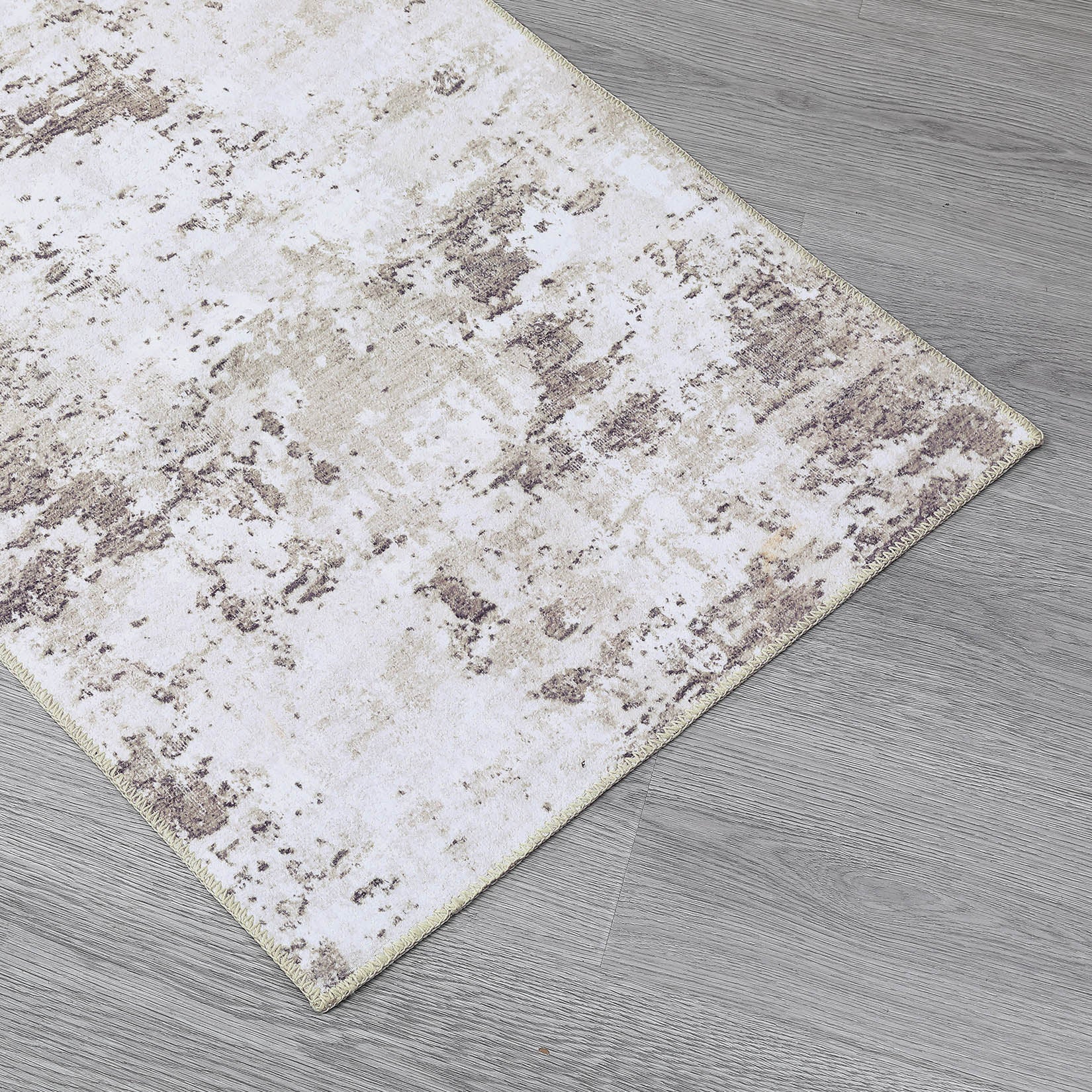 Garvee Abstract Taupe 2x6 Runner Rugs, Contemporary Distressed Hallway Runners Entryway Rug Runner Soft Kitchen Mat Distressed Floor Cover Non Slip Foldable Rug Washable Indoor Living Room Bedroom Rug