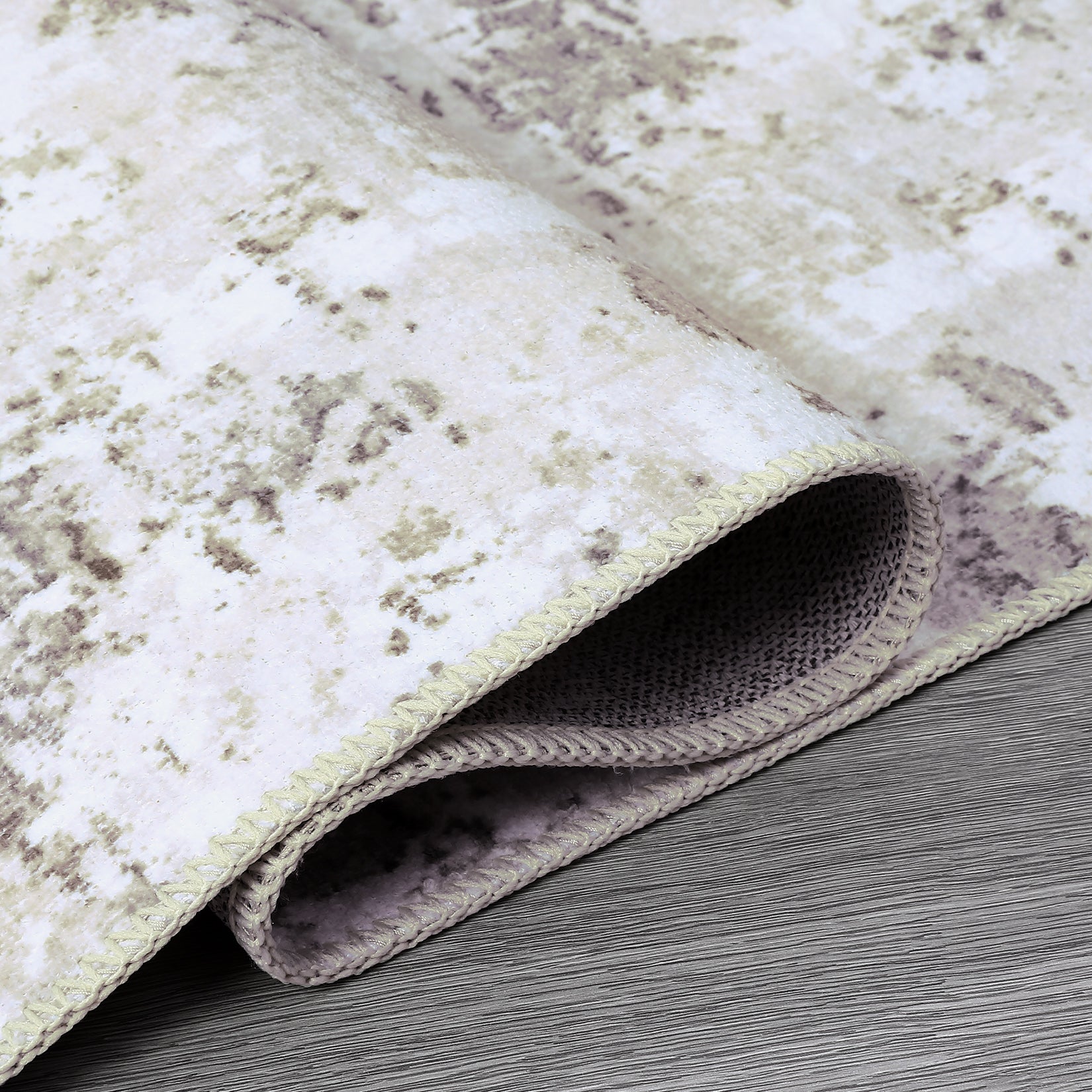 Garvee Abstract Taupe 5x7 Machine Washable Modern Rug Distressed Floor Mat Indoor Soft Floor Cover Low Pile Living Room Rug Non-Shedding Foldable Washable Throw Carpet Non Slip Bedroom Thin Rug Taupe