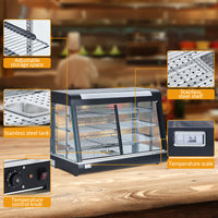 Garvee 35" Food Warmer Commercial, Countertop Pizza Warmer 3-Tier with LED Lighting & Removable Shelves, Food Display Warmer for Restaurant